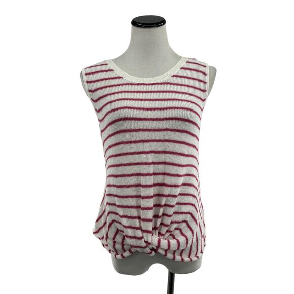 Splendid Striped Twist Hem Sleeveless Sweater Tank Top - Picture 2 of 11